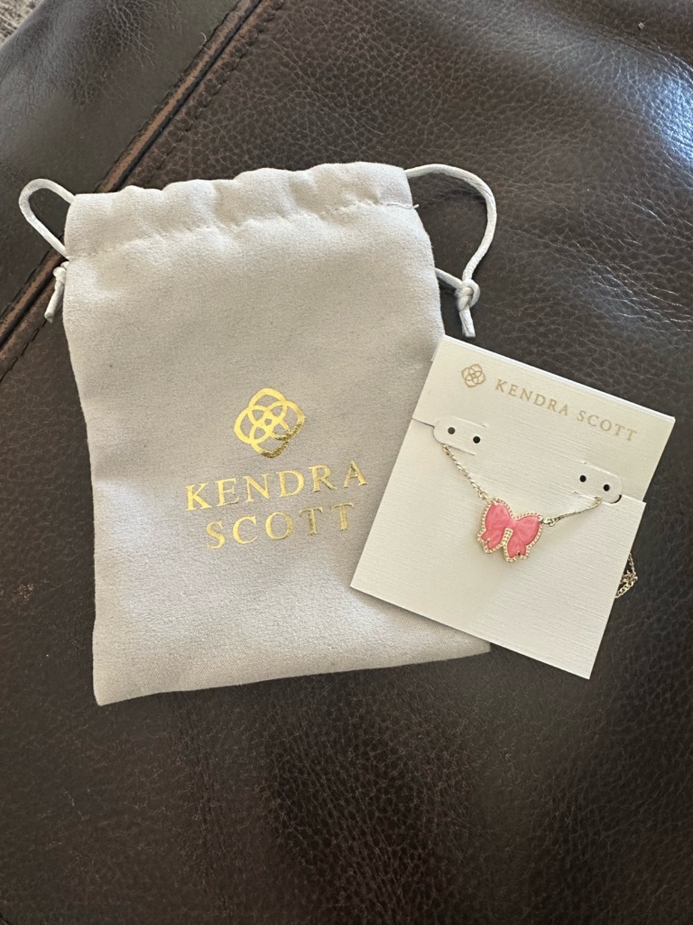 Kendra Scott Pink Bow Necklace